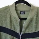 Zyia  ACTIVE FLYING V High Pile Vintage Fleece Bomber Jacket in Olive Green Large Photo 6