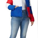 Champion NWOT  Colorblock Surf The Web Puffer Coat Puffy Jacket Red White Blue XL Photo 2