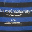 Liz Lange 🎊HP🎊  Maternity blue and black striped tunic top size large Photo 2