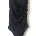 ZARA Black Cowl Neck Fringed Bodysuit S Photo 3