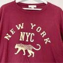 Treasure & Bond  Women’s NYC Cheetah Long Sleeve Tee Burgundy Size Large NWT Photo 52