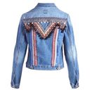 Boom Boom Jeans  boho embroidery jean jacket. Photo 7