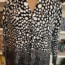 Cyrus  Cardigan Sweater Black Abstract Polka Dot Printed Button Down V-neck Photo 3