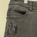 Chico's NWOT CHICO’s Platinum Denim Sequin Black Straight Leg Jeans - 12‎ Photo 2