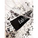 fab'rik  Women's Speckle Print Long Sleeve Smocked Blouse White Black Size Medium Photo 6