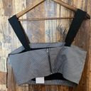 J.O.A. NWT  women's crop top plaid black and white size large Photo 1