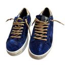 P448  John Blue Crushed Velvet Low Top Platform Sneaker 38 Photo 3