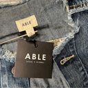 Edge ABLE NWT Womens Cropped Distressed Denim Jacket sz XL Blue Jean Raw  Hem Photo 3