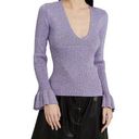 Alice McCALL  Metallic Knit Love Letters Knit Metallic Top Sweater Purple Size XS Photo 0