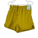 DSG NOTCHED WOVEN SHORTS GROUNDED YELLOW DRAWSTRING WAIST WOMENS SIZE SMALL Photo 3