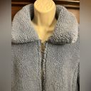 Sebby  Collection Ladies Zip Up Size Medium Blue Fuzzy Coat Photo 2