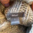 Aerie  Sweater Mock Neck Cable Knit Gray Size Small Photo 6