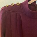 St. John  Marie Gray Burgundy Santana Knit Midi Dress Shoulder Buttons Size 6 Photo 6