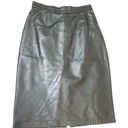 Forenza  Italian Leather Black Pencil Skirt Vintage Sz 8 80s 90s High Waisted Photo 0