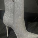 EGO DEVOTED POINTED TOE STILETTO HEEL ANKLE BOOT IN SILVER GLITTER Photo 9