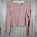 Hollister Soft & plush light pink mauve cropped Henley shirt top sz xsmall Photo 2