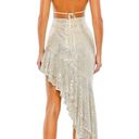 Mac Duggal  Ieena 11274 Sequined Silver Halter Cut Out Ruffle Dress 2 NWT Photo 6