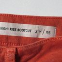 Pilcro and the Letterpress NWT Anthropologie Pilcro High Rise Bootcut Crop Dark Orange Distressed Jeans 25 Photo 5