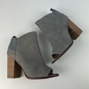 Kelsi Dagger Kelsi Daggar Peep Toe Stacked Heel Ankle Boot Bootie 10 Gray/Blue-Gray Photo 3