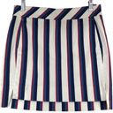 Brooks Brothers  346 Womens Size 2 Striped A Line Skirt Short Cotton Stretch Photo 0