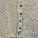 Harvé Benard HARVE BERNARD WHITE SHIRT 100%‎ PURE LINEN Sz L FOUR BUTTOMS TIED FRONT Photo 1