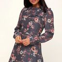 Lost + Wander Wander Cassidy Navy Blue Floral Print Mini Dress Photo 0