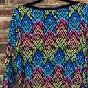 Westbound  Rainbow Multicolored Aztec Print 3/4 Sleeve Top Women's Size Medium Photo 6