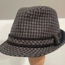 Krass&co The Hatter  Grey and Black Houndstooth Vintage Fedora Hat Photo 0