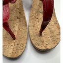 Ralph Lauren LAUREN  Rosalia Red T-Strap Wedge Cork Shoes Women's Size 9B Photo 4