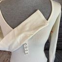 Open Edit  Knit Womens Ivory Long Sleeve Scoop Neck Henley Bodysuit Medium NWT Photo 3