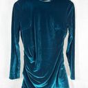 House Of CB  Maroush Velvet Teal Backless Mini Longsleeve Dress Womens Size Large Photo 0