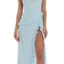 Lucy in the Sky Kofi Chiffon Ruffle Dress in Blue Photo 0