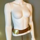 Donna Karan  belt small leather chunky metal hardware western brown metallic Photo 10