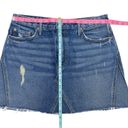 GRLFRND  The Eva Denim Mini Skirt Size 29 Button Fly Distressed Raw Hem NWT Photo 3