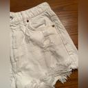 ZARA  White Cotton Denim High Waist Distressed Frayed Jean Shorts Size 2 Photo 1