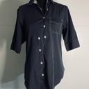 Billy Reid | blue asymmetrical placket button down shirt Photo 1