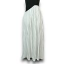 NEW Commense Strapless Asymmetrical Pleated Maxi Dress Black White Size Small Photo 6