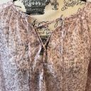 L'Agence  Semi Sheer Pink Bohemian brown leopard print Blouse XS New Photo 2