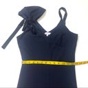 The Vanity Room  Navy Velvet Bow Scuba Jumpsuit Photo 5