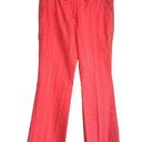 Ted Baker  Coral Pink Wide Leg Straight Pants Womens Size 1 Cotton Striped Photo 0