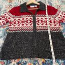 Croft & Barrow vintage Christmas fair isle zip up wool blend sweater Photo 5