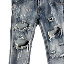 One Teaspoon  Trashed Free Birds Jeans Blue Acid Wash Highly Destroyed Photo 4