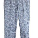 The Loft  Womens Pants Sz 8 The Riviera Slim Blue Floral Crop Cropped Ankle Mid Rise Photo 0