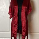 AVID LOVE MAROON SATIN & MESH HOUSE ROBE KIMONO Red Size M Photo 0