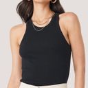 Forever 21 Cropped Ribbed Tank Top in Black Photo 0