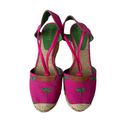 Ralph Lauren LAUREN  Cala Pink Dragonfly Espadrille Wedges Sz 9.5 Photo 1