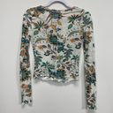 We The Free  womens floral long sleeve Crop tops size extra small cynch front Photo 2