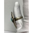 Vintage Silver Ring 5.5 Turquoise Asymmetrical Diamond Shape Photo 1