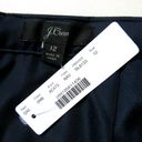 J.Crew NWT  Pleated Midi in Navy Blue Satin A-line Flared Skirt 12 $98 Photo 3