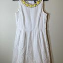 Kensie  White Yellow Jeweled Shift Embroidered Sleeveless Dress Size S Photo 0